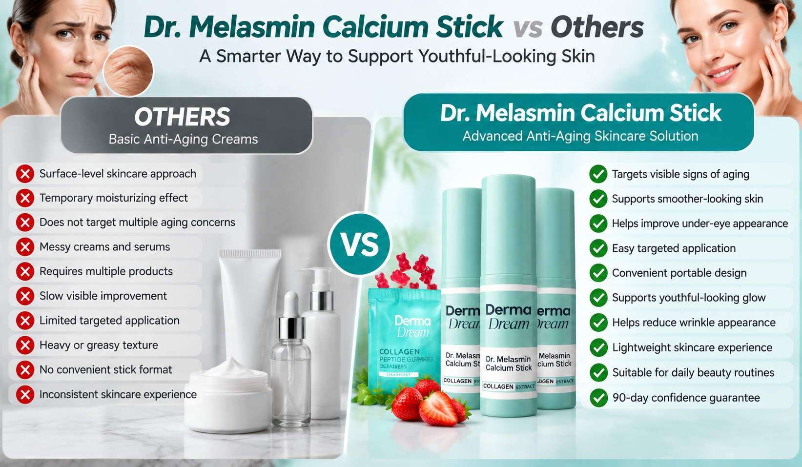 Dr Melasmin Calcium Stick vs others